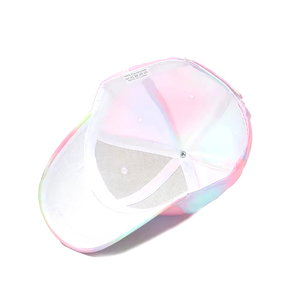 Casquette unisexe ajustable à 6 panneaux en mélange de polyester et de coton, respirante et imperméable, à imprimé floral violet, pour toutes les saisons, usage décontracté - Product Image 2