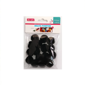 Ilan Pompon 2,5 cm Nero 15 Pezzi Forniture per Artigianato - Product Image 1