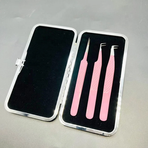Pinzas de Fibra de Acero Inoxidable de Marca Privada con Punta en Forma de L de 45/90 Grados, Diseño de Corazón Rosa Sólido, Pinzas de Precisión para Cejas - Product Image 4