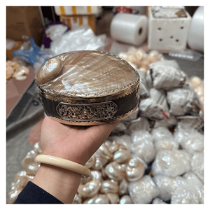 Iridescent <b>Shell</b> Jewelry Box made from genuine <b>shell</b> material and wood base for accessory storage and decor styling Vietnam - Product Image 5