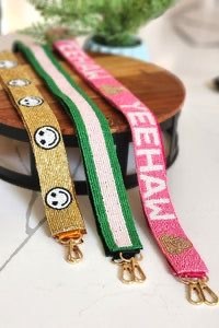 CRYSTAL CRAFT Trendy Beaded Webbing <b>Strap</b> Laissez Les Bon Temps Rouler Vintage Fashionable <b>Adjustable</b> Eco-Friendly Accessory - Product Image 3