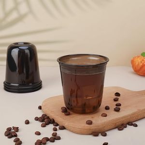 Vaso de Plástico Personalizado YAMAT de Color Negro <span class=keywords><strong>para</strong></span> Bebidas Frías, Leche, Jugos, Té de Burbujas, con Logotipo Personalizado - Product Image 2