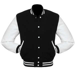 <b>Plus</b> <b>Size</b> Wholesale Custom Made Letterman Baseball College Team Woolen With <b>leather</b> Sleeves Men's School Blank <b>Jackets</b> - Product Image 1