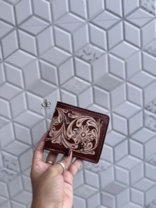 New Arrival Hand-Tooled Leather Wallet for Men Luxury Vintage Fold Closure Short Premium Gift for Men Daily use <b>Purse</b> - Product Image 1