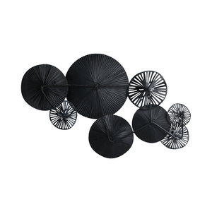 Décoration Murale Circulaire en Métal Noir Radiant Effet Or, Sculpture Moderne en Disque Rayonnant pour Salon, Chambre et Décoration Intérieure - Product Image 6