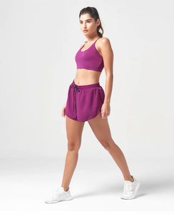 FASMIC INTERNATIONAL Short de sport violet pour femme, taille élastique avec cordon de serrage, tricoté, respirant, séchage rapide, en coton, coupe classique - Product Image 1