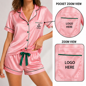 Pyjamas pour femmes personnalisés brodés Alpha Kapa HMR OEM ODM, confortables et relaxants, ensembles de pyjamas à col en V - Product Image 6