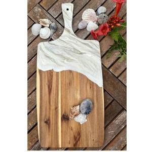 Tabla de Cortar de Madera de Acacia Ecológica para Ensaladas de Verduras, Forma de Corazón, Resina, Tabla de Cortar Profesional para Uso Diario en la Cocina - Product Image 4