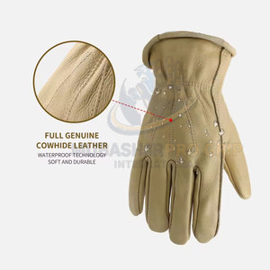 Gants de conducteur en cuir en stock, gants de travail pour hommes, gants de sécurité avec logo personnalisé - Product Image 3