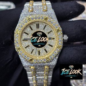 ICE LOOK นาฬิกาข้อมือสแตนเลสสตีลสุดหรูสำหรับผู้ชาย 42 มม. หน้าปัดสี่เหลี่ยมผืนผ้า อะนาล็อก ควอตซ์ เรืองแสง คริสตัลแซฟไฟร์ 20 มม. ตัวล็อคแบบพับได้ - Product Image 1