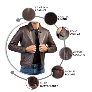 genuine Polo Collar High Quality Primum Motorcyclists Classic Bomber <b>jacket</b> for men - Product Image 4