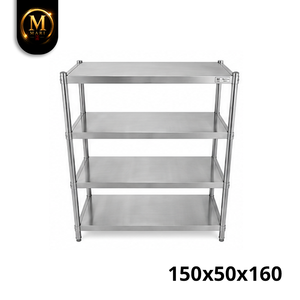 Estante de Almacenamiento Comercial de Acero Inoxidable de Alta Resistencia para Vendedores Profesionales, Sistema de Estanterías de 4 Niveles - Product Image 1