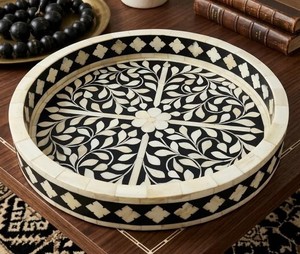 Natural Mother of Pearl Inlay Serving Tray Square Shaped Tea Coffee Serving Storage Tray for Coffee <b>Table</b> Artisan <b>Vanity</b> Serving - Product Image 6