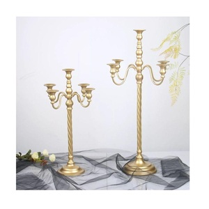 Support à bougie décoratif en métal avec finition plaquée pour la décoration d'intérieur, de mariage et de festivals - Product Image 2