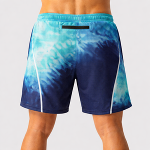 Pantalones Cortos Deportivos para Hombre con Estampado Degradado, de Poliéster, con Cordón Ajustable, para Playa y Entrenamiento, Logotipo Personalizado, Producción al por Mayor MOE - Product Image 4