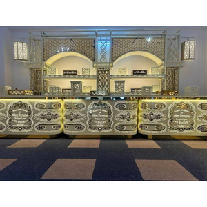 Panneaux décoratifs modulaires en acier inoxydable pour comptoir de présentation de restauration - Product Image 5