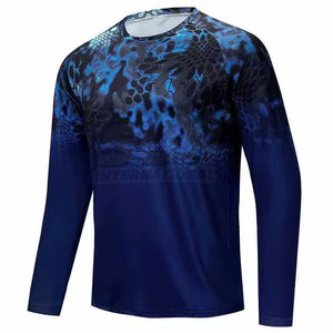 Camisetas de Pesca de Primera Calidad, Talla Grande, 100% Poliéster, Secado Rápido, Transpirables, UPF 50, con Diseño de Contraste de Color - Product Image 1