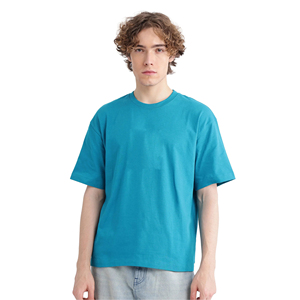 T-shirt ample tricoté pour homme, style streetwear, épaules tombantes, en coton/fibre de bambou 230g, coupe décontractée, mode OEM - Product Image 1