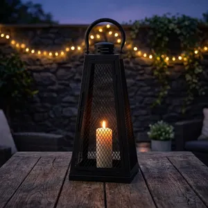 Metal <b>Candle</b> <b>Lantern</b> Handcrafted <b>Candle</b> Holder Decor <b>Lantern</b> Black for Home Living Room Bedroom Table <b>Garden</b> Wedding Decoration - Product Image 3