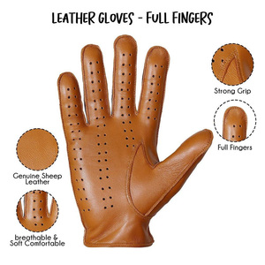 Gants de conduite en cuir faits à la main pour hommes, en cuir véritable, respirants, avec un savoir-faire de qualité supérieure - Product Image 2