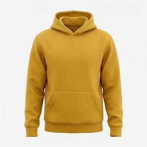 Sudadera con capucha extragrande para hombre, estilo urbano, con bolsillo frontal, lavada, holgada, de color personalizado, lisa, tipo jersey, informal, de forro polar - Product Image 1