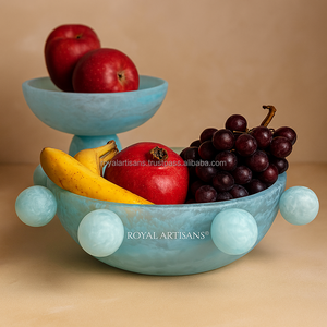 Moderno Tazón de Resina Verde Hecho a Mano, Ecológico, para Servir Frutas y Ensaladas, Decoración para el Hogar - Product Image 3