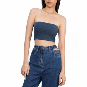 Custom OEM Women's Short <b>Hip</b> Hop Breathable <b>Padded</b> Tube Tops Polyester Cotton Material Hot Sale Made in Pakistan - Product Image 3