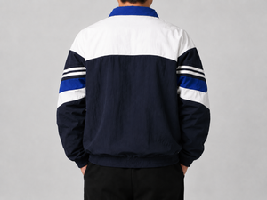 Wholesale Customizable <b>Racer</b> Starter Windbreaker <b>Jacket</b> Windproof Sporty Turn down collar Quarter-Zip Loose fit custom logos - Product Image 4
