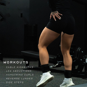 Sangles de cheville personnalisées avec logo et fermeture Velcro, support de cheville en néoprène durable pour l'entraînement des fessiers, des jambes et la remise en forme - Product Image 2