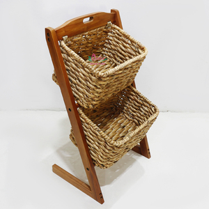 Artex Dong Thap Handmade Seagrass <b>Baskets</b> Water Hyacinth Crafts <b>Storage</b> Rack <b>Shelving</b> Organizer - Product Image 2