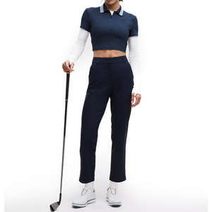 Polo ajustado de piqué para mujer, personalizado, transpirable, elástico, de secado rápido, para golf y tenis. - Product Image 5