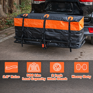 Heavy Duty Metal Hitch <b>Cargo</b> Carrier 500 lbs Steel Rear <b>Cargo</b> Basket for SUV Truck Car <b>Trailer</b> Hitch Rack 2" Receiver GAPCGC004 - Product Image 2