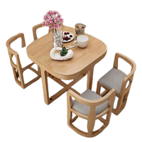 Ensemble de table à manger moderne en teck massif pour restaurant, avec couleur personnalisée, design super confortable, directement de l'usine, meubles pour la maison