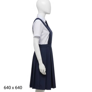 Ensemble jupe plissée et chemise unisexe 100 % polyester durable et respirant pour écoliers, style urbain, tenue scolaire quotidienne pour étudiants - Product Image 1
