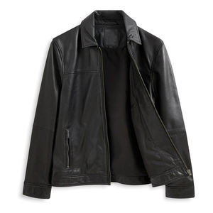 Men's Premium <b>Leather</b> <b>Jacket</b> Breathable Quick Dry Stand Collar Full Zip Casual Regular Fit Durable <b>Winter</b> Outerwear - Product Image 2