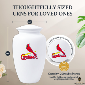 <b>Cardinal</b> Memorial Urn for Adult Cremation Ashes with European Style Bird Design Eco-Friendly Keepsake 220 Cubic Inch Capacity - Product Image 4