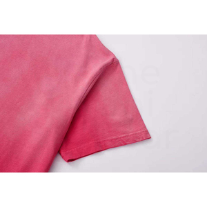 Camiseta de Algodón Lavado con Cuello Redondo, Manga Corta, para Hombre, Estilo Casual, Tie-Dye, Tejido de Punto, Corte Regular, Color Sólido - Product Image 5