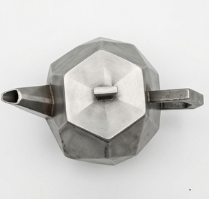 Customized Shape Metal Tea Set Modern Geometric Metal <b>Teapot</b> with Faceted Body and Angular Handle - Product Image 3