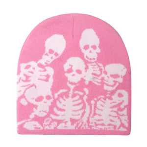 Gorro de Punto Negro VYRRA INTERNATIONAL, Unisex, para Adultos, Estilo Casual de Invierno, 56-58CM, Diseño Jacquard Punk, Patrón Sólido - Product Image 3