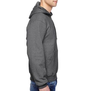 <b>Men's</b> White Hooded Sweatshirt Regular Fit Cotton Casual <b>Pullover</b> with Front Pocket Autumn Wear With Matching Drawstrings - Product Image 6