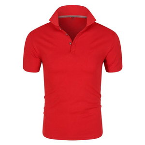 Camiseta Roja de Manga Corta para Hombre, Tejida, 100% Algodón, Antiarrugas, Informal, para Golf, Tenis, Deportes, Servicio OEM, Personalizada - Product Image 3