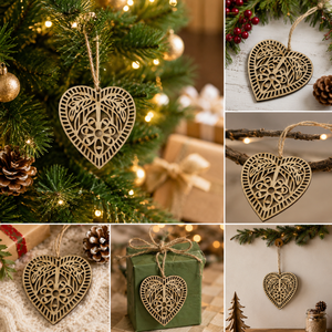 Hot Sale Wooden Christmas Hanging Ornament | Natural Color Xmas Tree Pendant Decoration Rustic Festival Holiday Home Decor <b>Gift</b> - Product Image 5