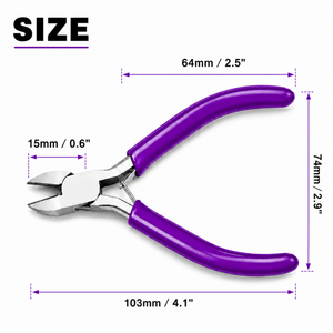 Micro Wire Cutter Pliers Purple Grip Flush <b>Cutting</b> <b>Tool</b> for Jewelry Making Floral Copper Aluminum Wire Precision Snips - Product Image 3