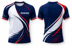 เสื้อพายเรือแบบกำหนดเอง แห้งเร็ว ระบายอากาศได้ดี ลายพิมพ์แบบซับลิเมชั่น เสื้อทีม คอกลม น้ำหนักเบา สำหรับฝึกซ้อมพายเรือ ประสิทธิภาพสูง สำหรับผู้ชาย - Product Image 6