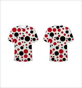 T-shirt personnalisé pour homme en gros, motif à pois rouges, tee-shirt graphique de haute qualité, sublimation, streetwear, t-shirts pour hommes en vrac - Product Image 1