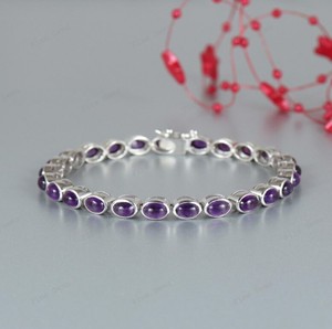 Natural Amethyst Stone 925 Sterling Silver Gold Plated Charm <b>Bracelet</b> <b>Healing</b> <b>Crystal</b> Jewelry Elegant Purple Gemstone for Party - Product Image 3