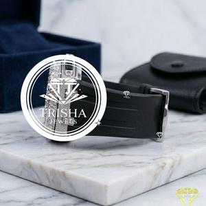 Reloj Deportivo Premium con Correa Negra, Diamantes Moissanite y Piedras Simuladas Brillantes, con Cronógrafo Exclusivo - Product Image 1
