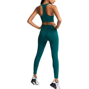 Ensemble de leggings et soutien-gorge de sport asymétrique pour femmes, vêtements de sport à haute élasticité pour la salle de sport et le fitness - Product Image 3
