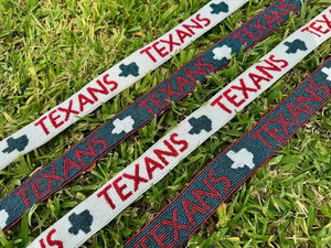 Texans Ribbon <b>Strap</b> With Raised Text Fashion Accessory Colorful Design - Product Image 1