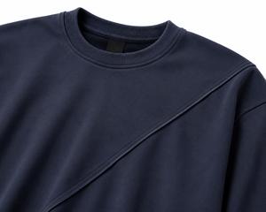 Suéter de Cuello Redondo para Hombre, Color Azul Marino, Manga Larga, Corte Regular, Informal, Tejido de Punto, Color Sólido, 100% Algodón, Transpirable para Otoño - Product Image 6